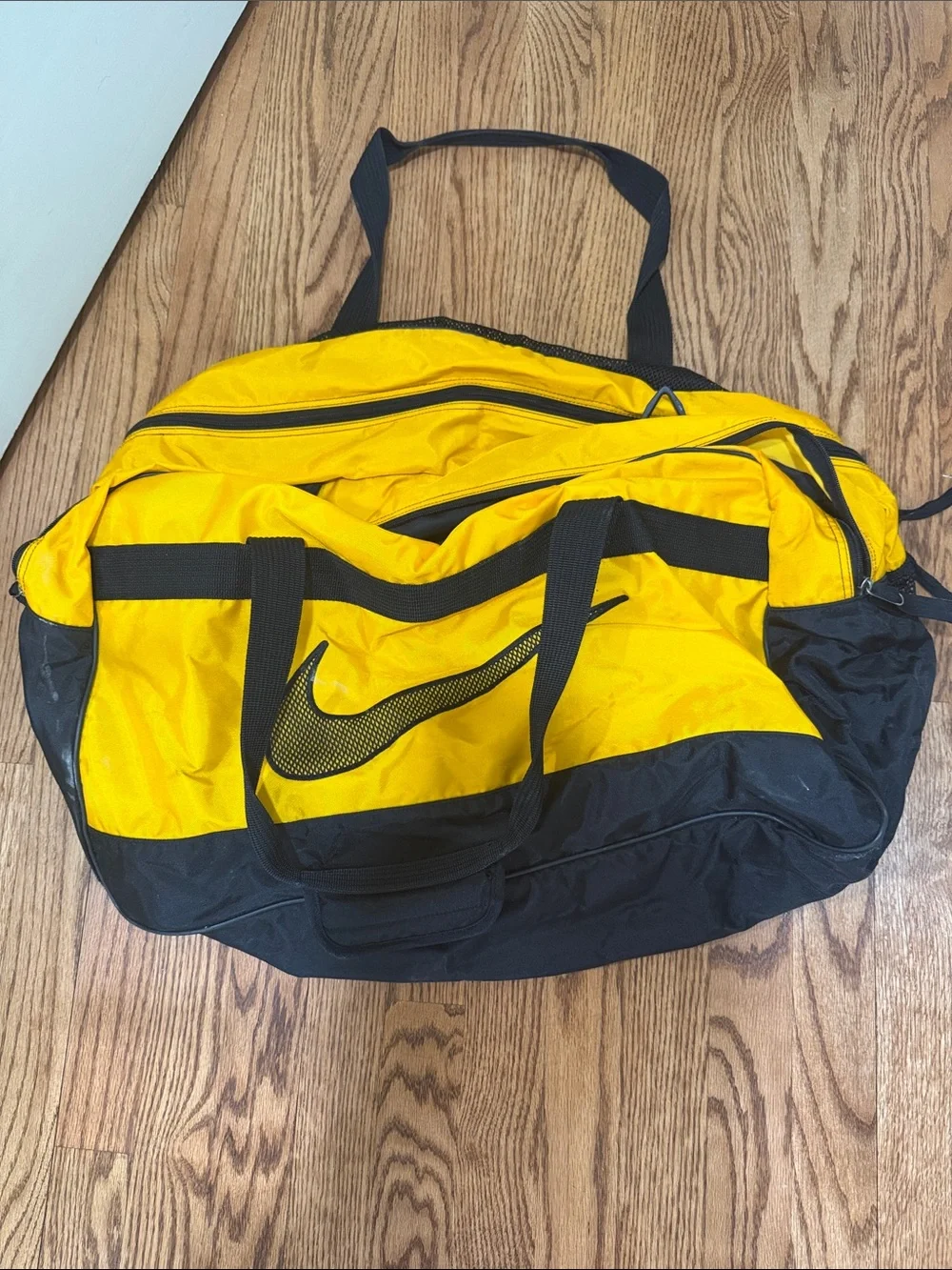 Nike Yellow and Black Duffel/sport bag